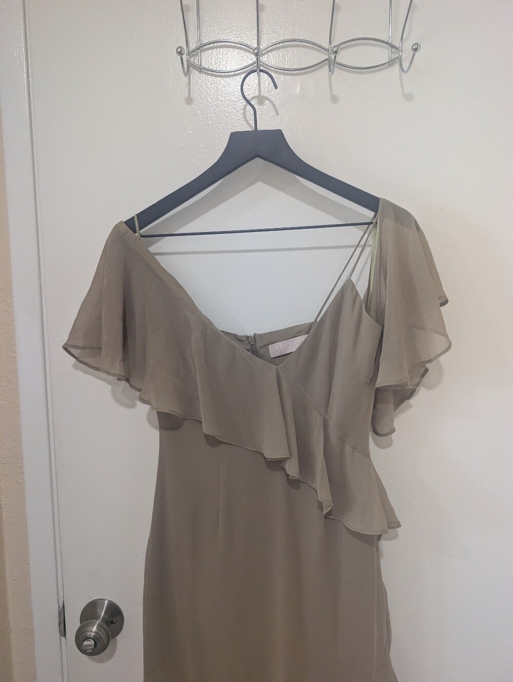 Keepsake Ruffled Chiffon Midi Dress In Willow - Picture 2 of 12
